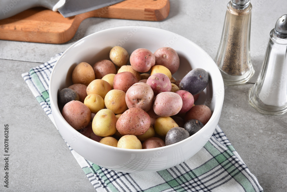 Bowl of tiny potatoes