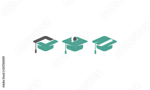 graduation cap and financial vector logo