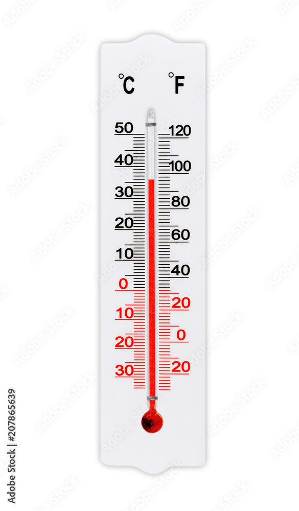 Thermometer For Measuring Air Temperature. White Background