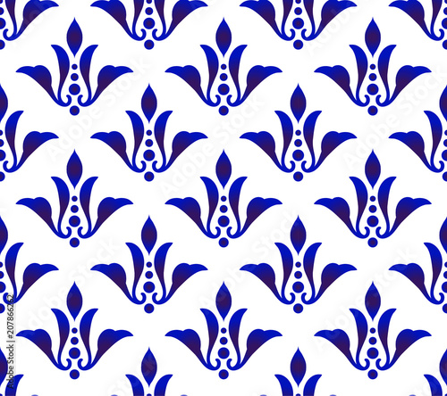abstract floral blue pattern