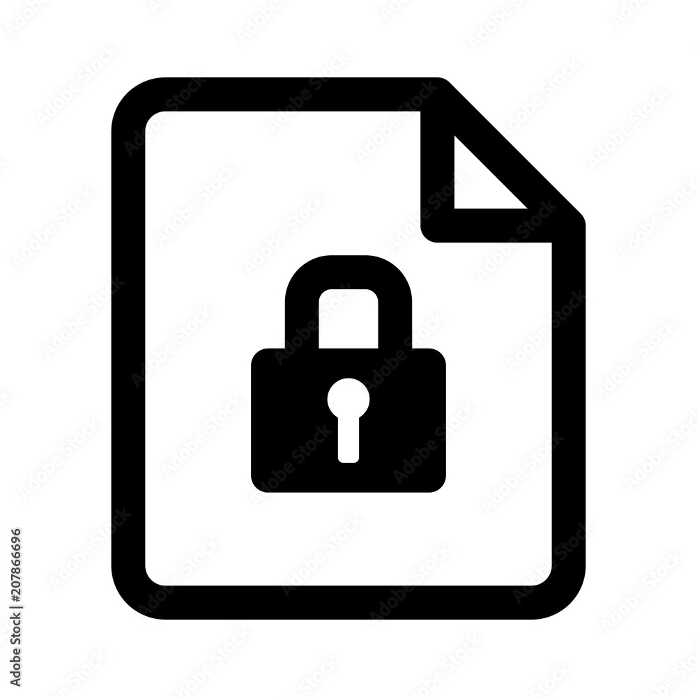 Secured document or locked not flat vector icon for apps and websites Secured document or locked not flat vector icon for apps and websites