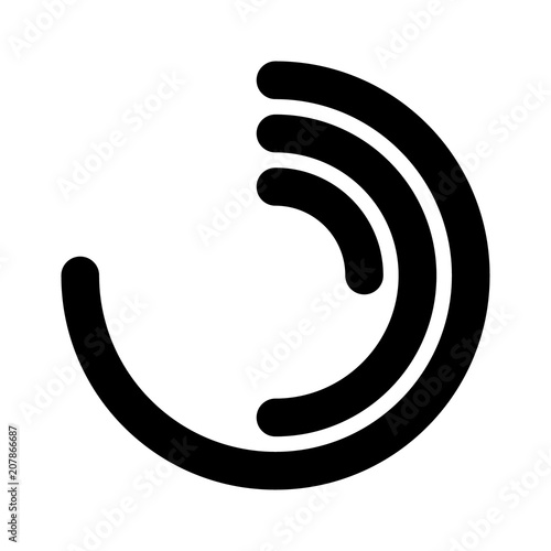 Circular activity ring flat vector icon for watch apps and websites
