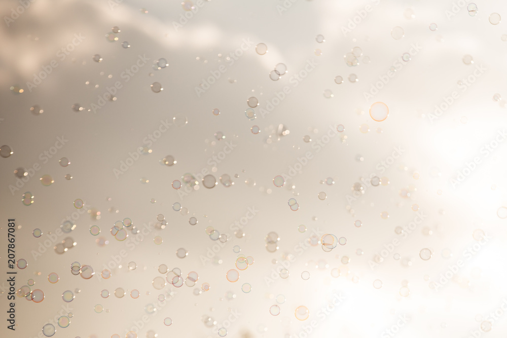Abstract background Soap bubbles on sky Abstract background Soap bubbles on sky