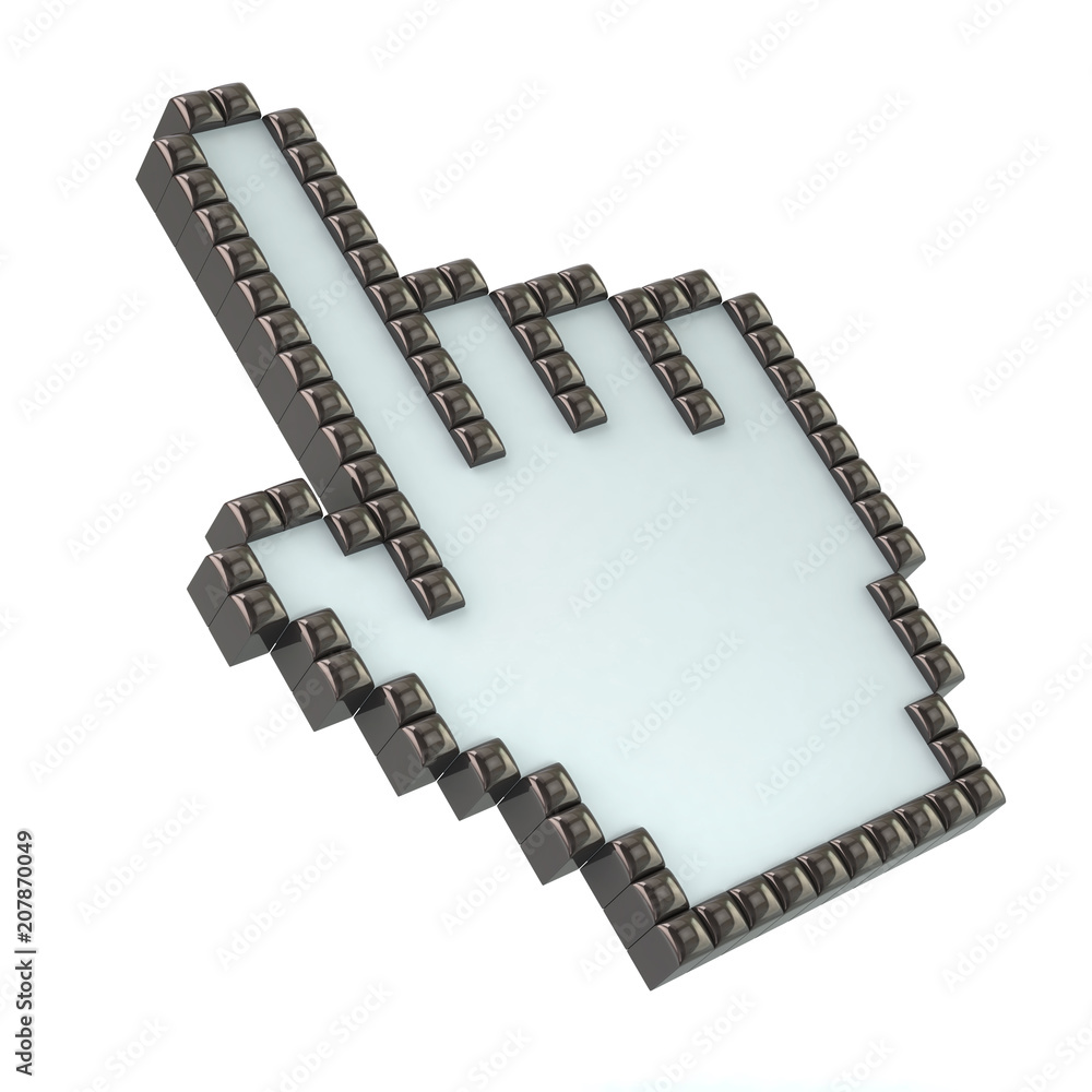 Hand cursor 3d illustration on white background Hand cursor 3d illustration on white background