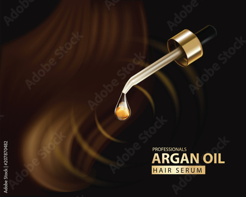 argan oil hair care protection contained in bottle background 3d illustration