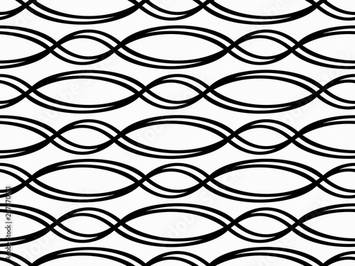 Abstract geometric pattern with waves. Monochrome ornament. isolated on white background