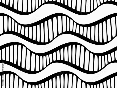 Abstract geometric pattern with waves. Monochrome ornament. isolated on white background