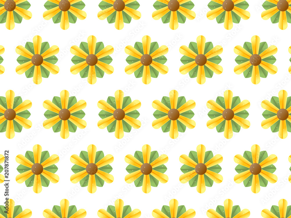 paper Flower geometric seamless pattern with white background paper Flower geometric seamless pattern with white background
