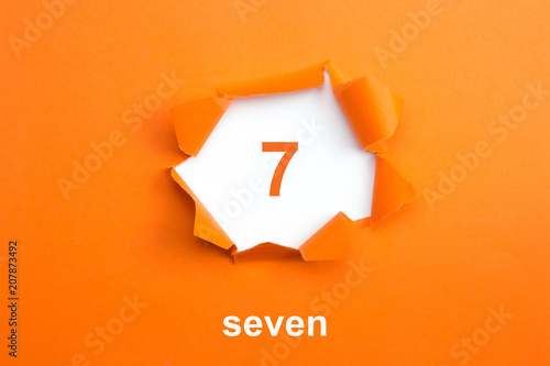 Number 7 - Number written text seven photo