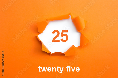 Number 25 - Number written text twenty five