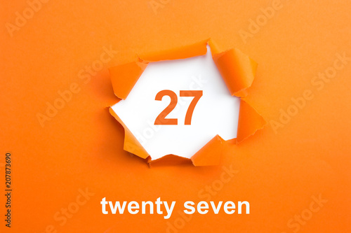 Number 27 - Number written text twenty seven