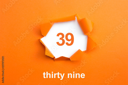 Number 39 - Number written text thirty nine