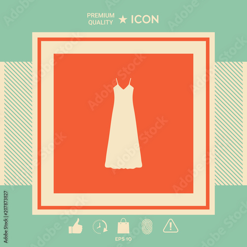 Long Dress, Evening dress, combination or nightie , the silhouette. Menu item in the web design