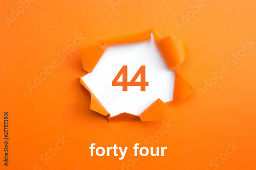 Number 44 - Number written text forty four photo