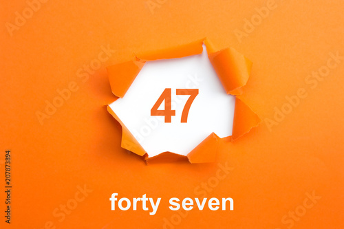 Number 47 - Number written text forty seven