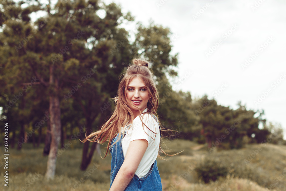 Outdoors portrait of beautiful young girl Outdoors portrait of beautiful young girl