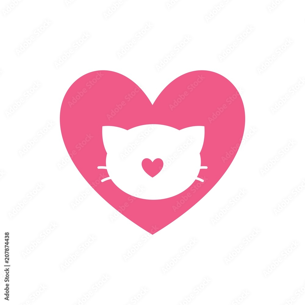 Cat care logo design template concept Cat care logo design template concept
