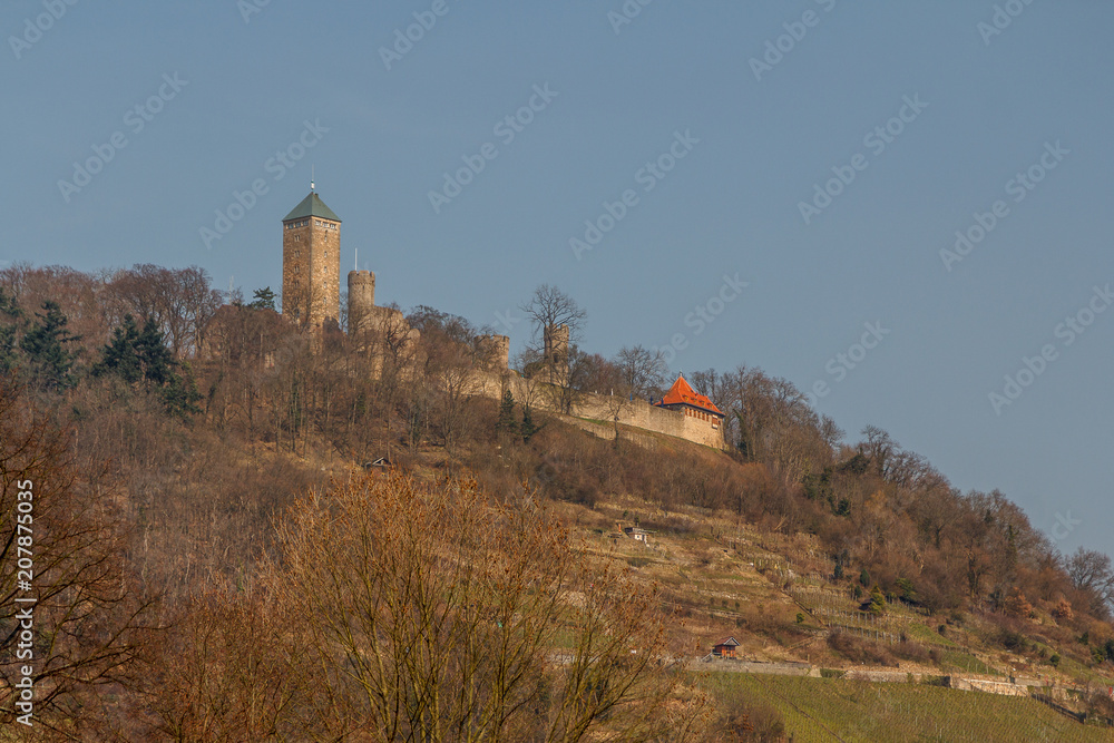 Medieval castle ruins in Heppenheim town, Germany
