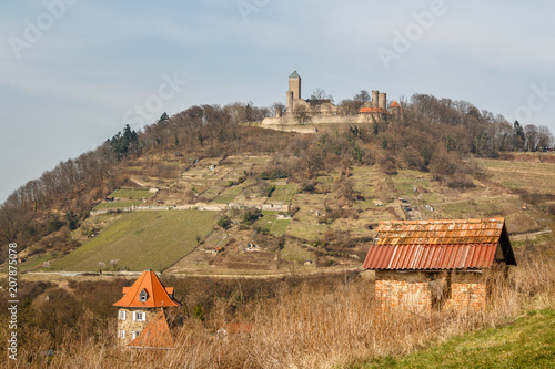 Medieval castle ruins in Heppenheim town, Germany photo