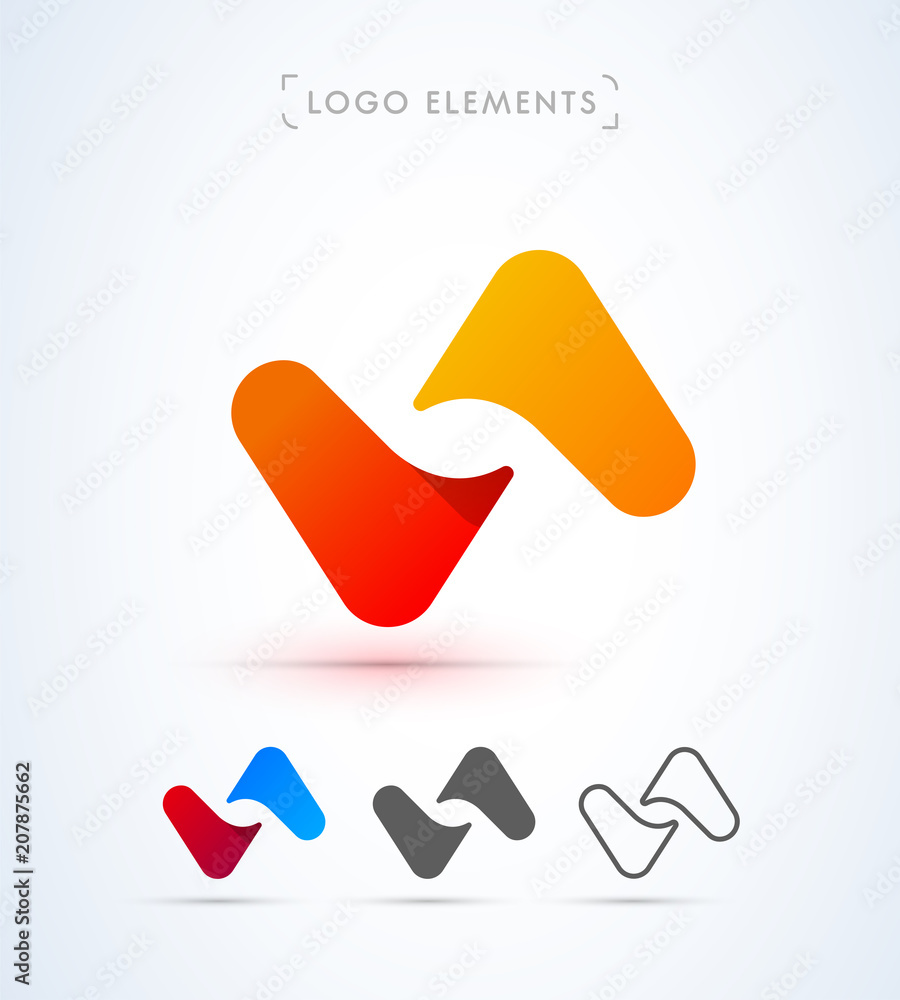 Vector abstract letter S or twisted logo template. Material design, flat, origami and line art style Vector abstract letter S or twisted logo template. Material design, flat, origami and line art style