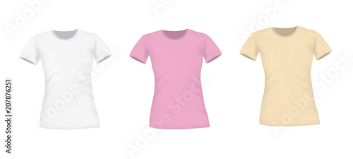 Woman t shirts, front view