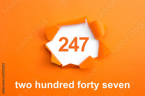 Number 247 - Number written text two hundred forty seven