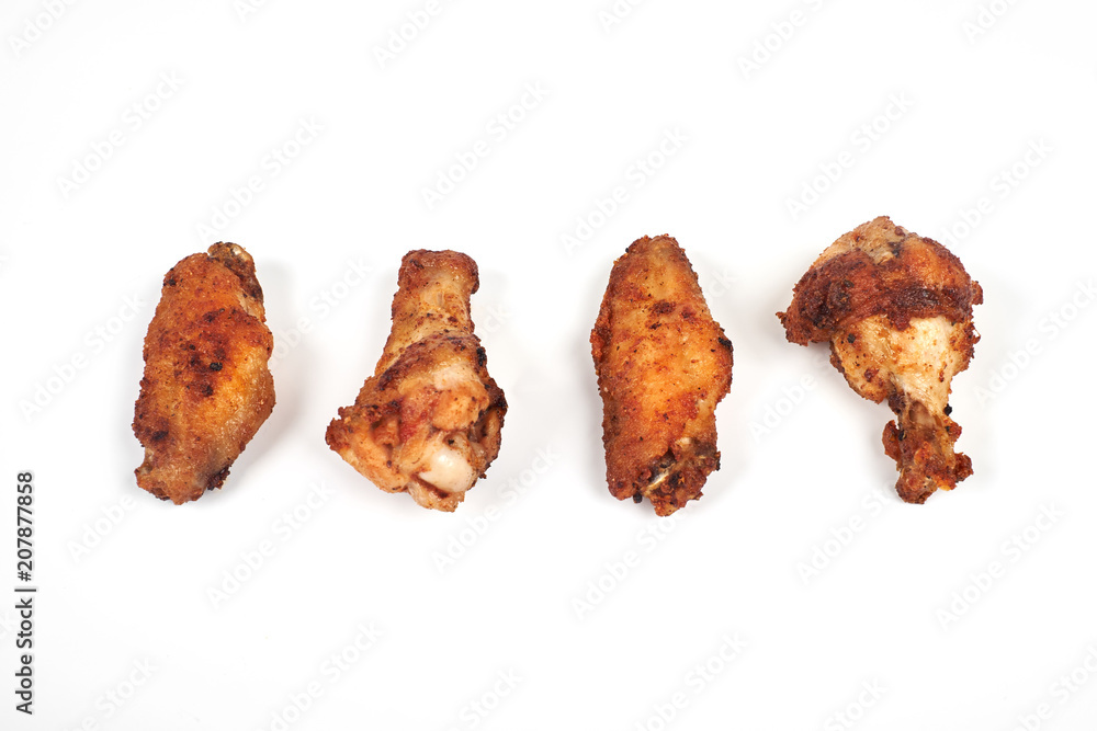 barbecue chicken wings on white background barbecue chicken wings on white background