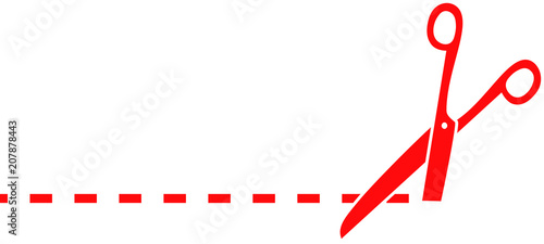 Red Scissors for cuttifng illustration