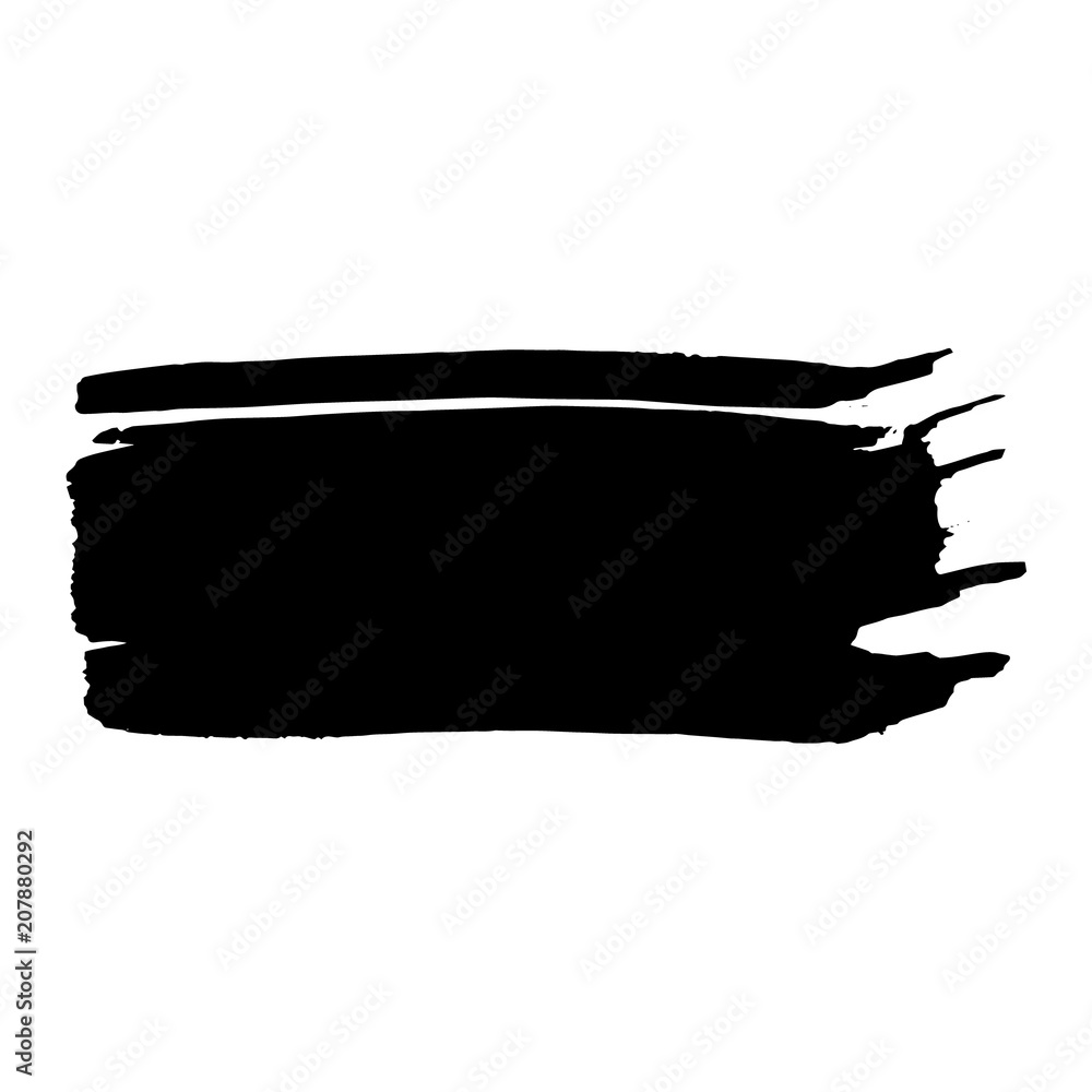 Black ink painted brush print. Black ink painted brush print.