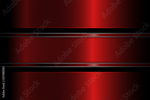 Geometric design in red, textured frame with shiny edging.