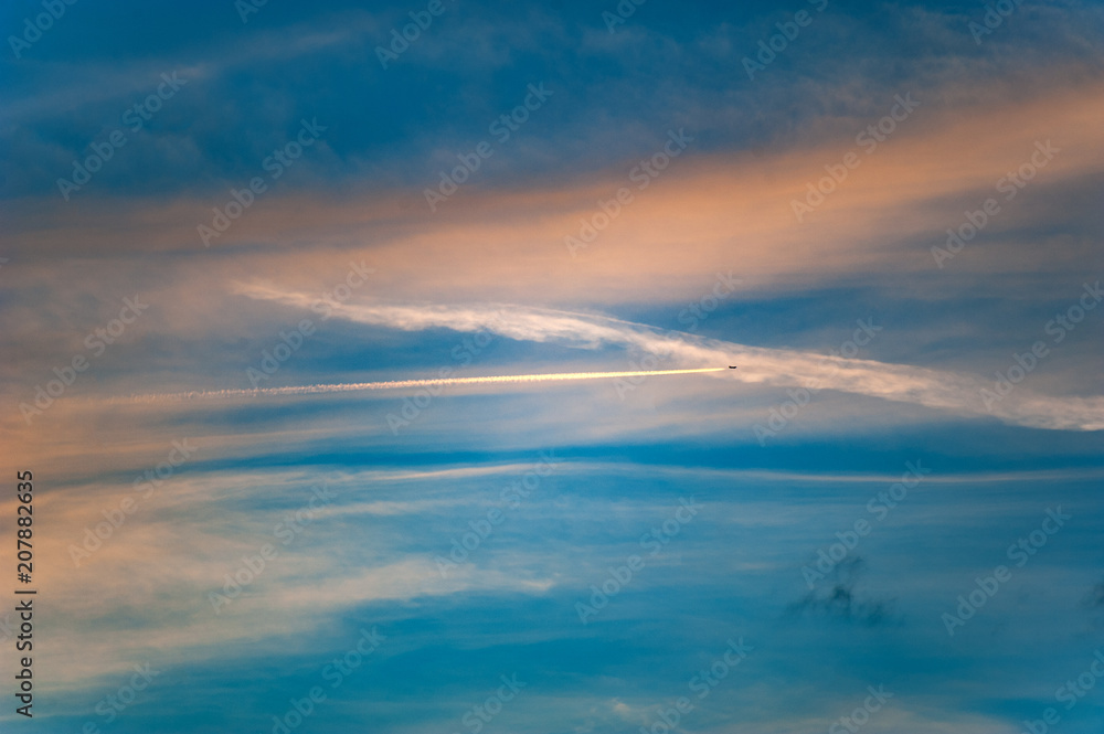 Aircraft on the background of the evening sky Aircraft on the background of the evening sky