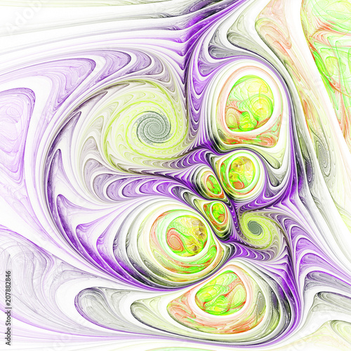 Colorful fractal swirls, digital artwork for creative graphic de