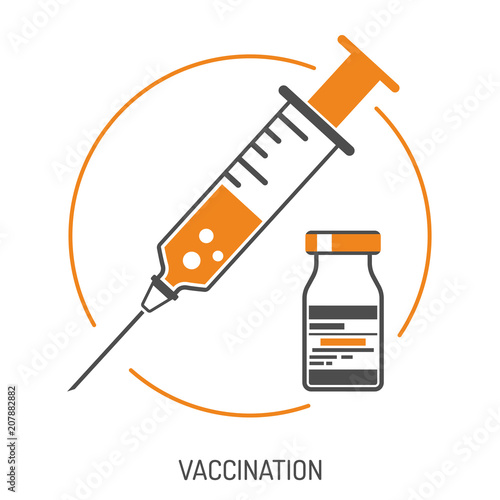 Plastic Medical Syringe and Vial Icon