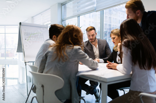 Group of architects working together on project