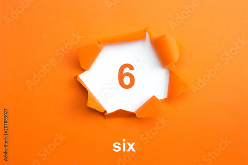 Number 6 - Number written text six
