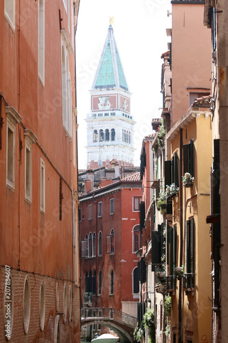 canal and campanille in venice photo