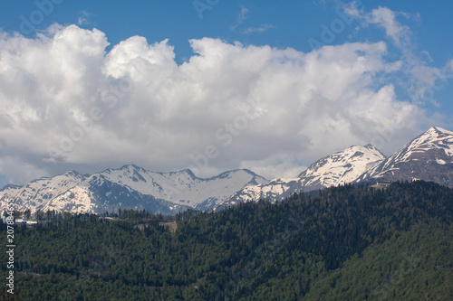 Caucasus mountain range at an altitude of 2320 m in Sochi April 2018