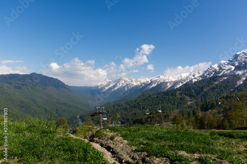 Caucasian ridge at an altitude of 1600 m in Sochi April 2018