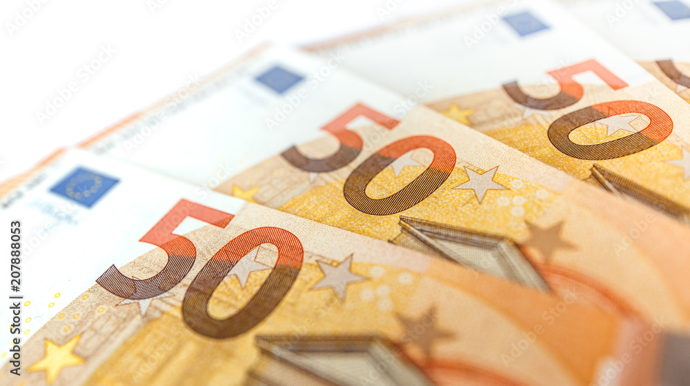 pile of 50 euro as background close up pile of 50 euro as background close up