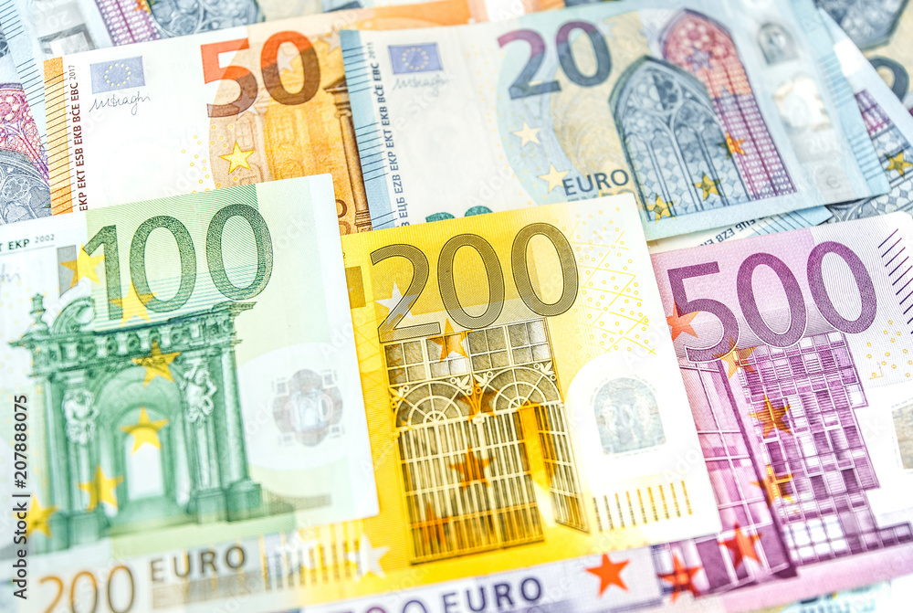 Euro Money Banknotes, pile of paper euro banknotes Euro Money Banknotes, pile of paper euro banknotes
