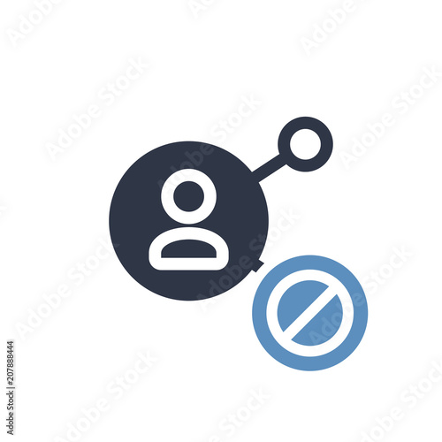 4845065 Share icon, multimedia icon with not allowed sign. Share icon and block, forbidden, prohibit symbol