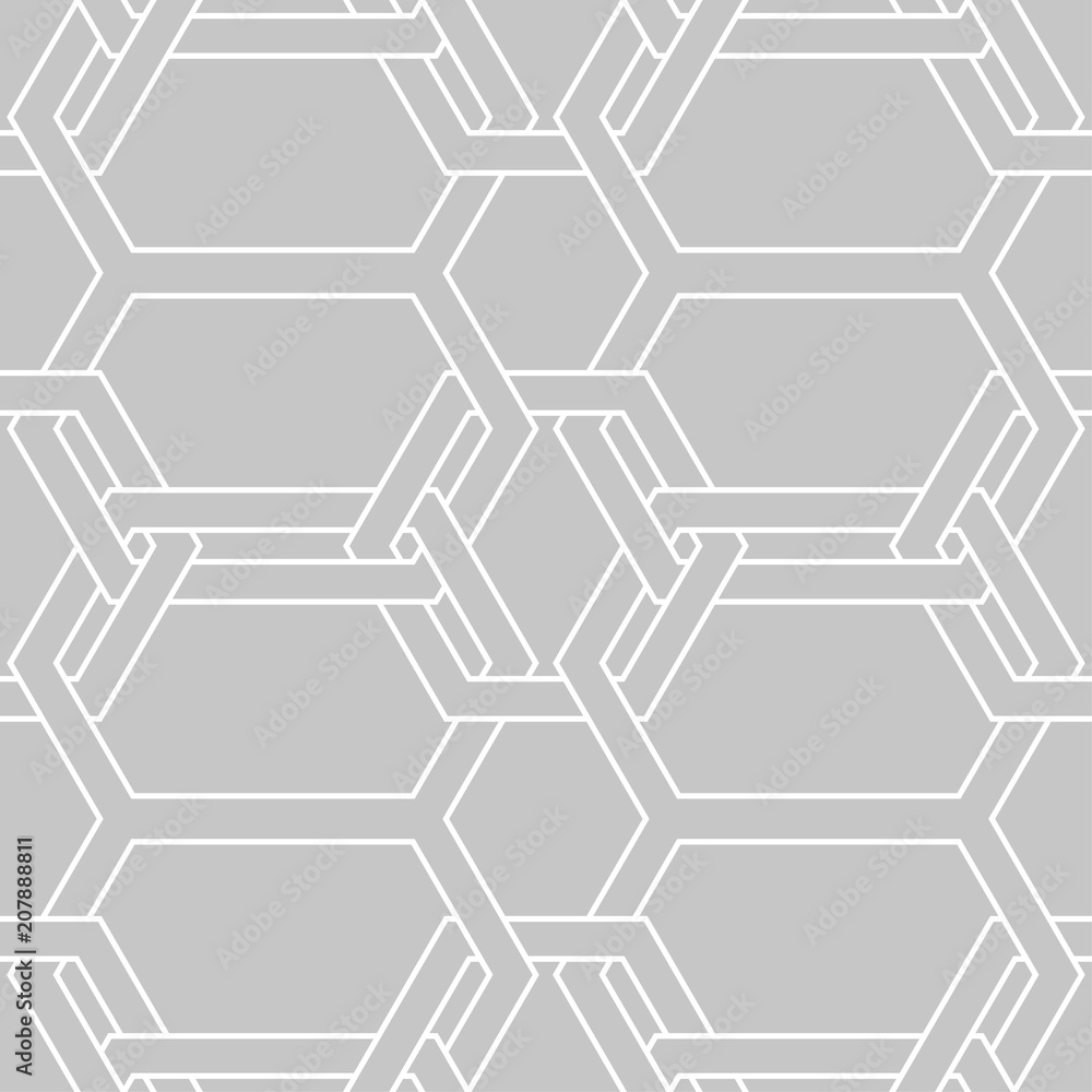 Gray and white geometric ornament. Seamless pattern Gray and white geometric ornament. Seamless pattern