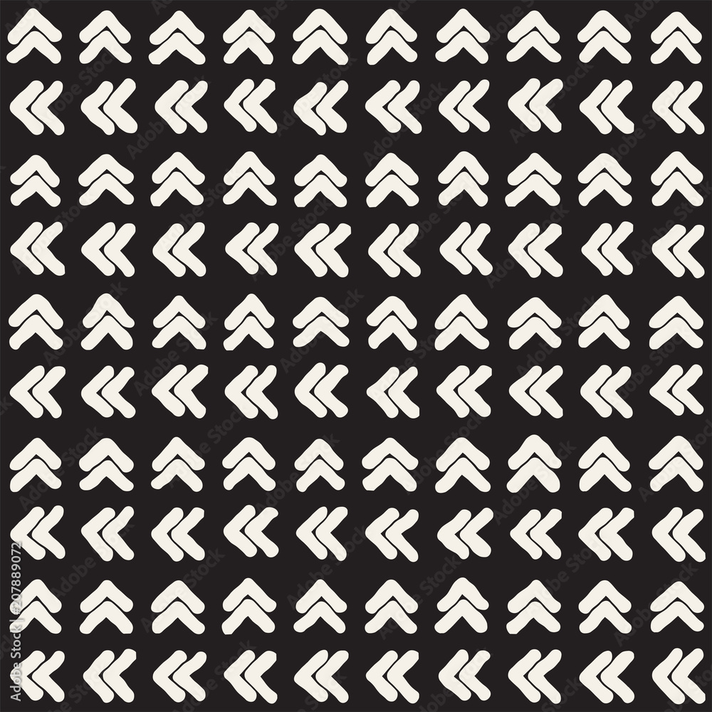 Hand drawn seamless pattern. Abstract geometric shapes background in black and white. Vector ethnic style texture. Hand drawn seamless pattern. Abstract geometric shapes background in black and white. Vector ethnic style texture.