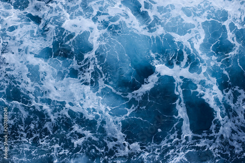 Beautiful blue waves on the sea.