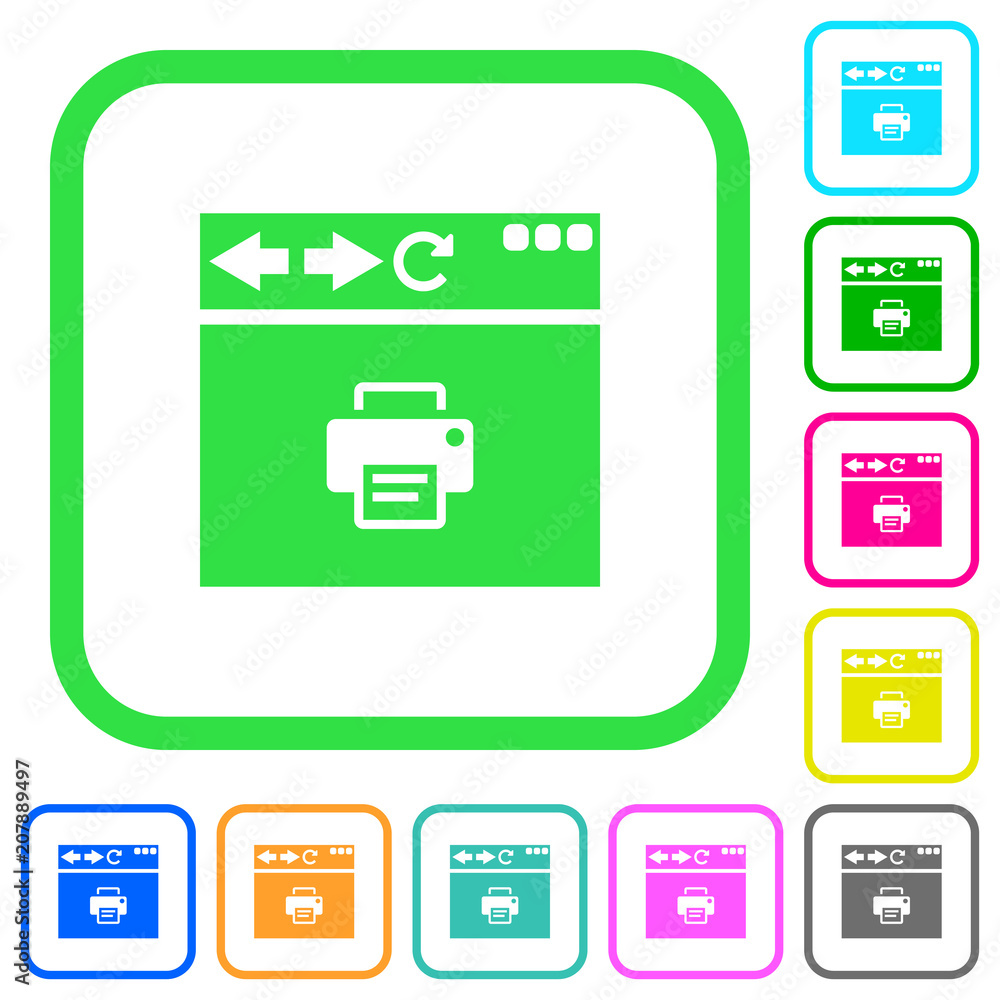 Browser print vivid colored flat icons Browser print vivid colored flat icons