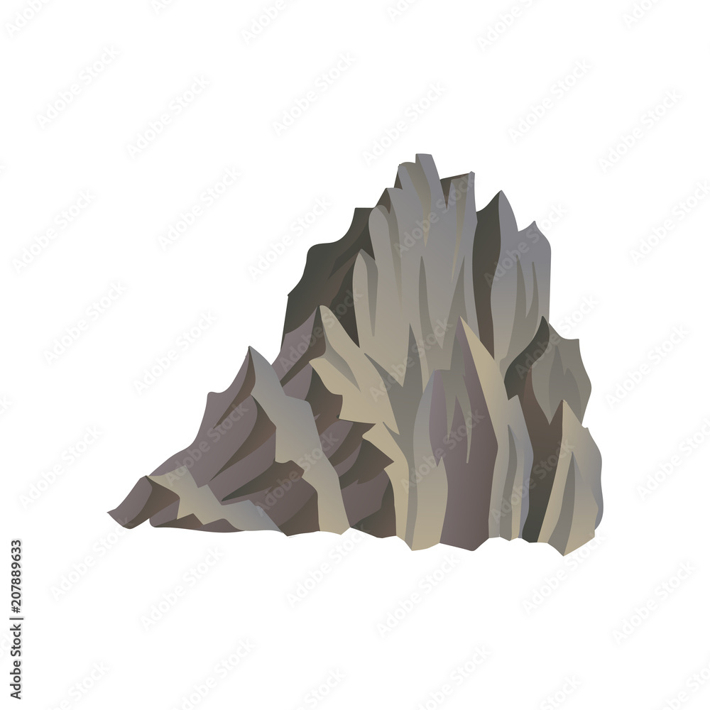 Obraz premium Flat vector icon of high mountain. Travel or climbing theme. Element for landscape background of mobile game