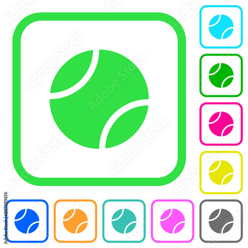 Tennis ball vivid colored flat icons