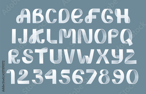 Paper folding Alphabet Vector