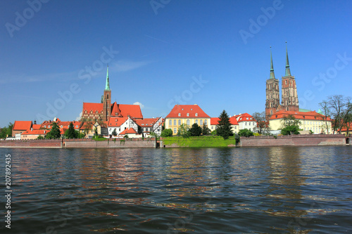 cathedral in tumski island in wroclaw, lower silesia in poland