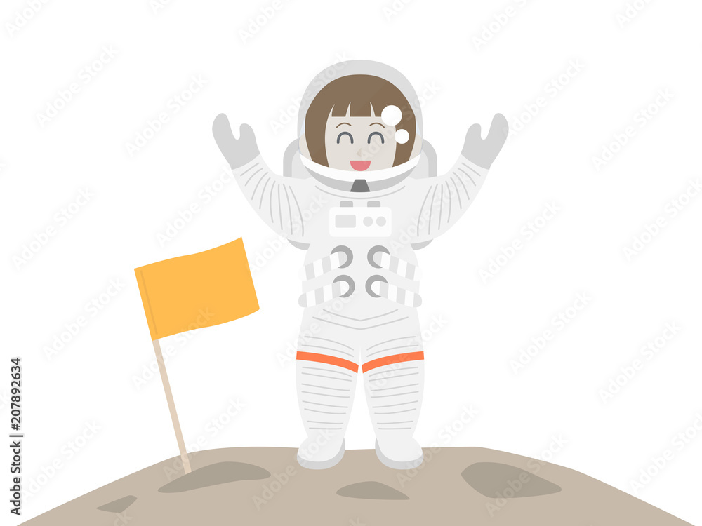 女性宇宙飛行士のイラスト Stock Vector Adobe Stock